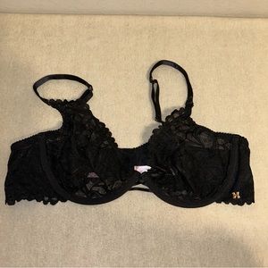 Savage X Fenty Savage‎ Not Sorry Unlined Lace Balconette Bra Black Size 42D